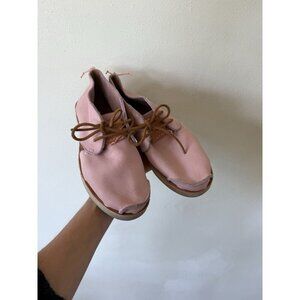 Satorisan Benirras Astex Algue Lace-Up Leather Shoes Pink Women’s Size 9 40